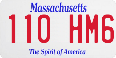 MA license plate 110HM6
