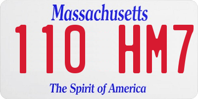 MA license plate 110HM7
