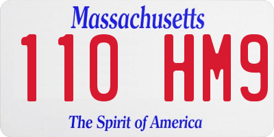 MA license plate 110HM9