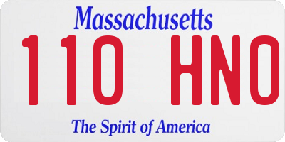 MA license plate 110HN0