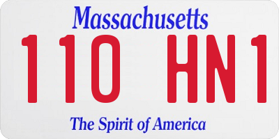 MA license plate 110HN1