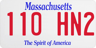 MA license plate 110HN2