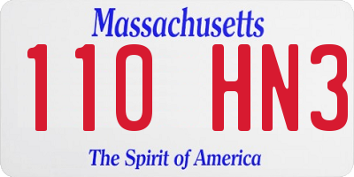 MA license plate 110HN3