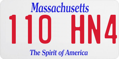 MA license plate 110HN4
