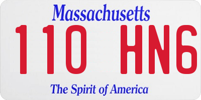MA license plate 110HN6
