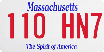 MA license plate 110HN7