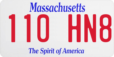 MA license plate 110HN8