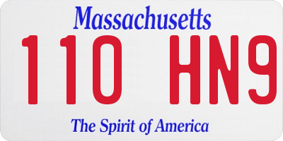 MA license plate 110HN9