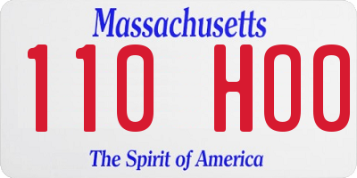 MA license plate 110HO0
