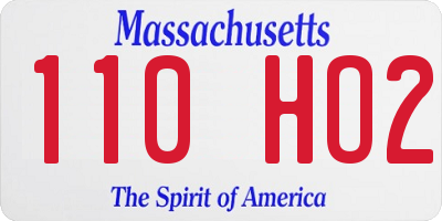 MA license plate 110HO2
