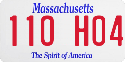 MA license plate 110HO4