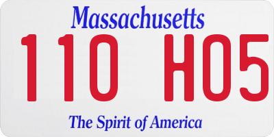 MA license plate 110HO5