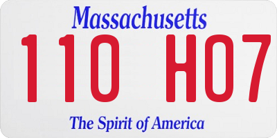 MA license plate 110HO7