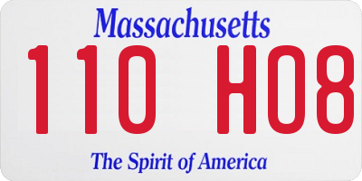 MA license plate 110HO8