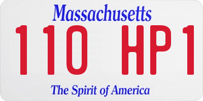 MA license plate 110HP1