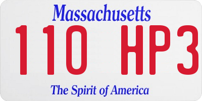 MA license plate 110HP3