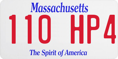 MA license plate 110HP4