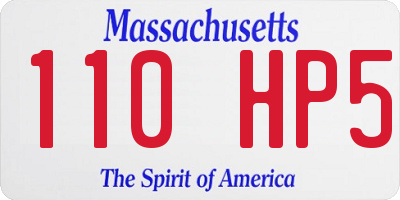 MA license plate 110HP5