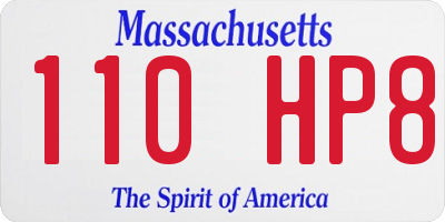 MA license plate 110HP8