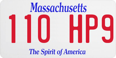 MA license plate 110HP9