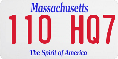 MA license plate 110HQ7