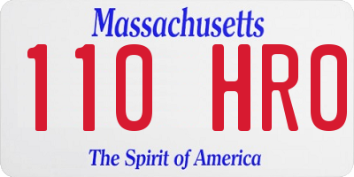 MA license plate 110HR0