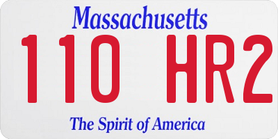 MA license plate 110HR2