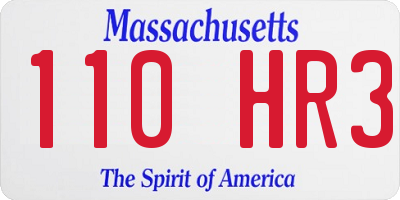 MA license plate 110HR3