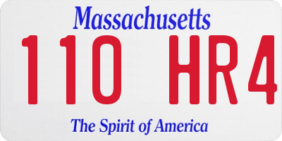 MA license plate 110HR4