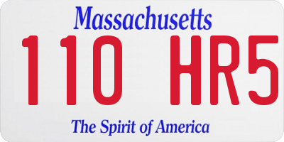 MA license plate 110HR5