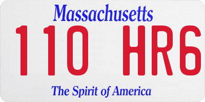 MA license plate 110HR6