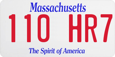 MA license plate 110HR7