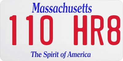 MA license plate 110HR8