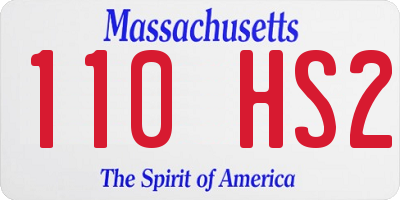 MA license plate 110HS2