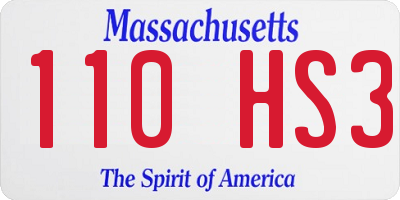 MA license plate 110HS3