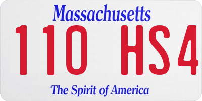MA license plate 110HS4