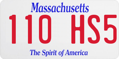MA license plate 110HS5