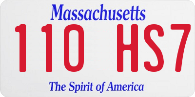 MA license plate 110HS7