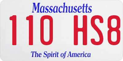 MA license plate 110HS8