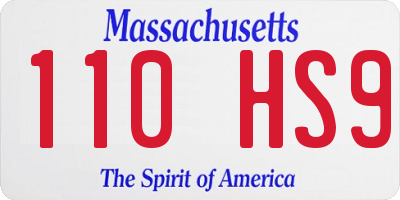MA license plate 110HS9