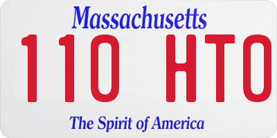 MA license plate 110HT0