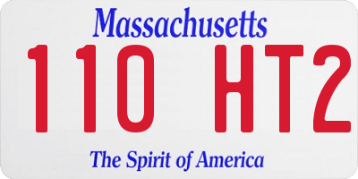 MA license plate 110HT2