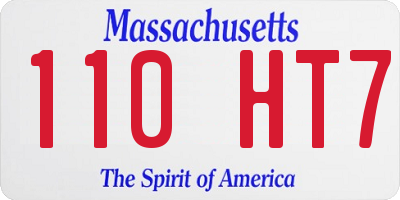 MA license plate 110HT7