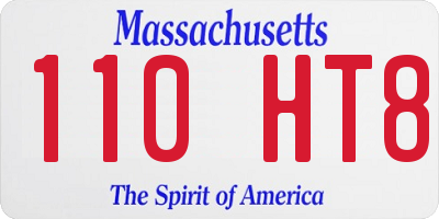 MA license plate 110HT8