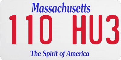 MA license plate 110HU3