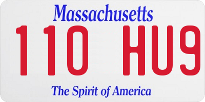 MA license plate 110HU9