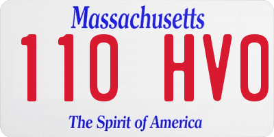 MA license plate 110HV0