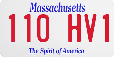 MA license plate 110HV1
