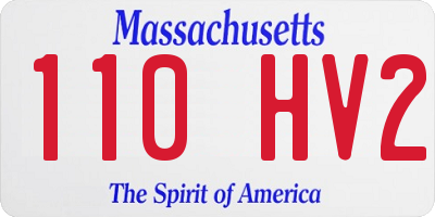 MA license plate 110HV2