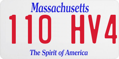 MA license plate 110HV4